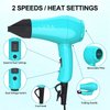 Portable Travel Hair Dryer, Mini Lightweight Dual Voltage Blow Dryer 1200W with Folding Handle, with One Concentrator (Blue)