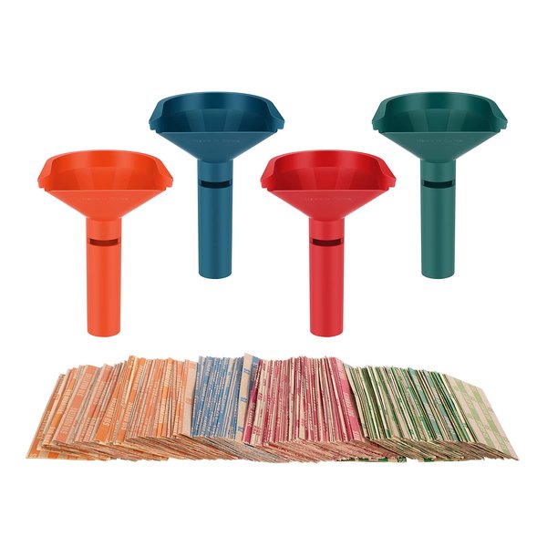 Coin Sorter with Coin Wrappers for All Coins, 4 Coin Sorter Tubes Plastic with 150pcs Coin Rolls Wrappers Assorted