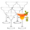 Suwimut 6 Pack Stemmed Plastic Margarita Glasses, 10oz Unbreakable Clear Plastic Margarita Cup Reusable Party Drinking Glasses Goblet for Wine, Cocktail, Martini, Margarita