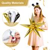 Shindel Gold Star Balloons, 96PCS Spike Starburst Balloons 12 Point Foil Explosion Balloons for Birthday Graduation Wedding Baby Shower Bachelorette Party Decorations