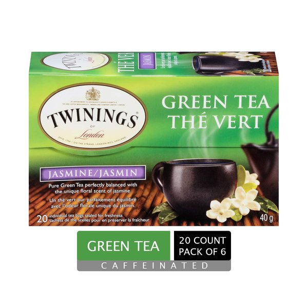 Twinings Jasmine Green Tea - 20 Tea Bags (Pack of 6)