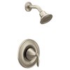 Moen Eva Brushed Nickel One-Handle Posi-Temp Shower Trim Kit Featuring Shower Head and Shower Lever Handle, Valve Required, T2132BN