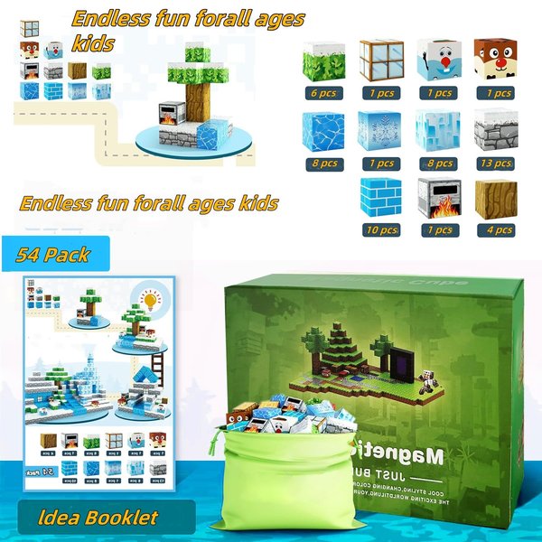 Magnetic Building Blocks,Build Mine Magnet Magic World Set,Kids STEM Magnetic Tile Building Blocks Brain Development,Sensory Toys,Magnetic Building Toys for,3 4 5 6 7 8 9 10+ Years Boys Girls