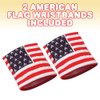 ArtCreativity American Flag Wrist Sweatbands, Set of 2, USA Flag 4th of July Party Favors, Red, White and Blue Wristbands, Patriotic Costume Accessories for Veterans, Memorial, and Independence Day