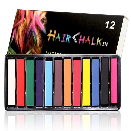 Temporary Hair Chalk - Washable Hair Color Safe for Kids And Teen - For Halloween Cosplay Party Girls Gift Kids Toy Birthday Christmas Gifts For Girls - 12 Bright Colors