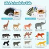 MEROCO 24pcs Safari Animal Flash Cards for Toddlers Zoo Animal Matching Game with Realistic Figurines Learning Flash Cards for Toddler Classroom Must Haves Science Toys for Kids Plastic Materials