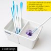 MEEDEN Ceramic Paint Palette, Paint Brush Wash Bowl, 2 Deep Well Artist Paint Palette, White Porcelain Watercolor Painting Dish, Large Capacity Paintbrush Washer for Watercolor Gouache Painting