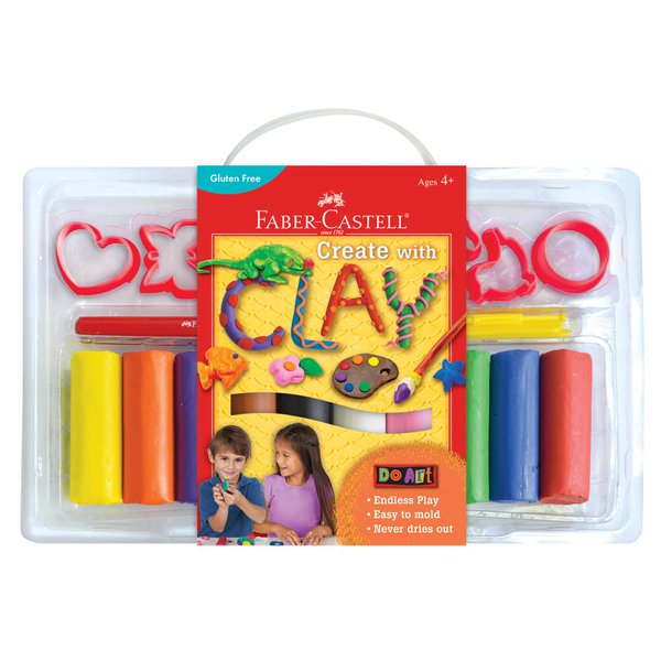 Faber-Castell Do Art Create with Clay - Modeling Clay Set for Kids - Soft Clay, Never Dries Out