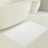 American Soft Linen Bath Rug, 17 in 24 in 100% Cotton Bath Mats Rugs for Bathroom, Non Slip Washable Shaggy Form Area Rugs, White Bath Rug