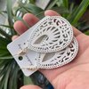 MALOYANVE Bohemian Wood Earrings for Women Girls Handmade Natural Retro Lightweight Teardrop Geometric Hollow Wooden African Dangle Drop Geometric Statement Earrings Boho Vintage Ethnic (White)