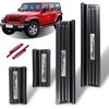 Rowa Door Sill Guards for Jeep 2018-2024 Wrangler JL JLU & 2020-2022 Gladiator JT, Carbon Fiber Pattern 304 Stainless Steel Door Entry Guard Full Coverage for Door Sill Protector (Patent Design)