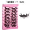 Uranian False Eyelashes Natural Look Fluffy Faux Mink Lashes Long Eye lashes 22mm D Curl Strip Lashes 7 pairs Volume Fake Eyelashes for Women and Girls