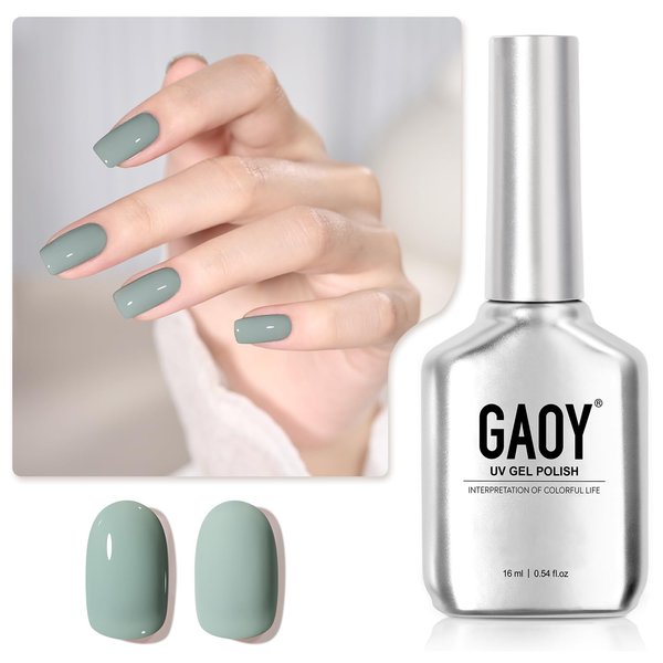 GAOY Sage Gray Gel Nail Polish, 16ml Soak Off UV Light Cure Gel Polish for Nail Art DIY Manicure at Home, Color 1289