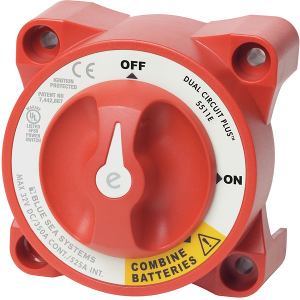 1 - Blue Sea 5511e e-Series Dual Circuit Plus Battery Switch