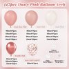 147pcs Boho Dusty Pink Balloon Garland Arch Kit, Dusty Rose Blush Pink Sand White Balloons for Wedding Bridal Birthday Girl Boho Baby Shower Party Decorations