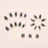 Medium Press on Nails Coffin Fake Nails Stars with Moon Design Black Gradient False Nails Acrylic Artificial Glue on Nails Full Cover Stick on Nails for Women Girls Manicure Decoration 24Pcs