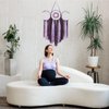 ANROYE Purple Triple Moon Goddess Macrame Wall Hanging, Boho Wiccan Crescent Dream Catcher, Bohemian Witchy Dreamcatcher Gift for Women, Hippie Woven Pagan Tapestry Decor for Bedroom Witch Decoration