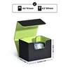 ZLCA Card Deck Box for Trading Cards, MTG Commander Deck Box Holds 120+ Single Sleeved Cards, Leather Magnetic Card Storage Box Fits for TCG CCG Magic Cards (Black&Green)