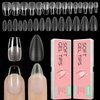 SOCORIA Soft Gel X False Nail Tips 2 Styles Kit - Medium Coffin, Medium Almond 480PCS Pre-shaped Matte Full Cover Acrylic Fake Nail Tips for Nail Extension DIY Manicure Salon Home 15 Sizes