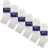 USBingoshop 6 Pairs Mens Physicians Approved Crew Ankle Diabetic Socks Cotton (U-6-PK-DAnkle-White)
