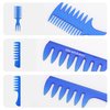 Tbestmax 6 Pcs Hair Comb Styling Set Tail Combs Afro Pick Pik Brushes African American Hair Brush Barber Blue