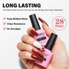 AIMEILI Rubber Base Gel Polish and No Wipe Top Coat Kit Set Soak Off U V LED Clear Gel Nail Polish