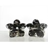 Small mini black lacy flower hair claw clip with crystals (Crystal choice: No crystal)