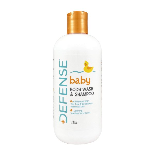Defense Soap Baby Shampoo and Body Wash with Tea Tree Oil, Coconut Oil, Eucalyptus, Olive Oil & Aloe, 12 Fl Oz