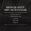 GOO GOO Clip in Hair Extensions Real Human Hair, Remy Human Hair Extensions Clip ins for Women, Natural Human Hair, 14inch 120g 7Pcs, 1B Natural black