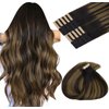 MAXITA Hair Extensions Tape in Hair Extensions Human Hair 18 inch 50g 20pcs Balayage Dark Brown to Chestnut Brown Real Human Hair Extensions Real Remy Seamless Straight Hair Extensions for Women