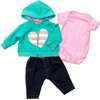 Reborn Baby Doll Clothes 18 inch Girl Outfits for 16''-18'' Reborn Dolls Newborn Baby Clothing 3Pieces
