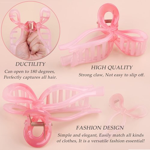 4 Pcs Bow Hair Clips Elegant Hair Claw Butterfly Hair Accessories for Girls Nonslip Butterfly Clips Hair Styling Accessories for Women