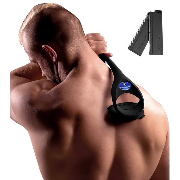 baKblade 2.0 Back Shavers for Men: The DIY Back Hair Shaver for Men with Safety Blade Technology & Ergonomic Handle, Wet or Dry Shaving (Extra Blades Included)