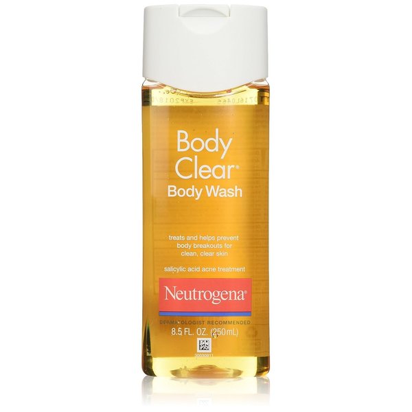 Neutrogena Body Clear Acne Body Wash with Glycerin & Salicylic Acid Acne Medicine for Acne-Prone Skin, Non-Comedogenic, 8.5 fl. oz (Pack of 2)