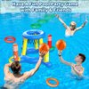GiziGizi Pool Toys for Kids Adult, 2in1 Inflatable Pool Floats Basketball Hoop & Ring Game, Swimming Pool Games for Adults and Family, Outdoor Party Poolside Water Toy for Boys Girls Kids Ages 4-8-12