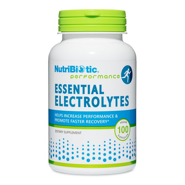NutriBiotic Essential Electrolytes, 100 Ct Capsules | Supports Increased Performance & Faster Recovery | Pharmaceutical Grade Vitamin C with Electrolytes for Rehydration | Vegan, Gluten-Free & Non-GMO
