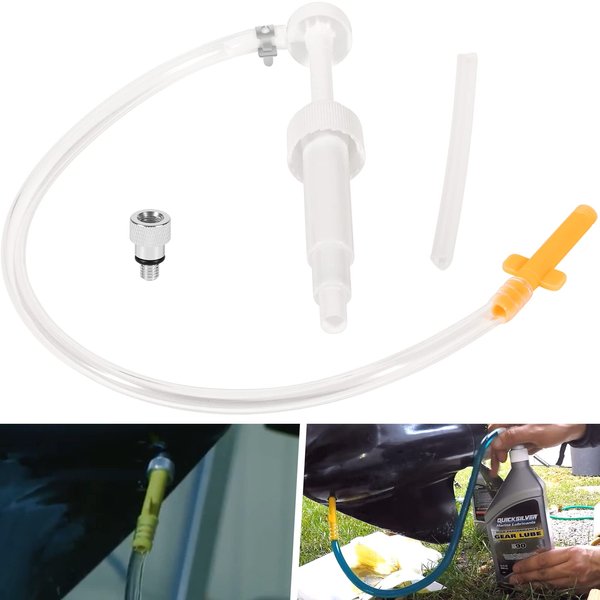 Lower Unit Gear Lube Fill Pump Set with Metric Adapter for Used with 32 oz Quart Bottles, Compatible with All Mercury Mariner Outboards Sterndrive Outdrives Lower Units