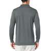 BALEAF Men's Polo Shirt Long Sleeve Golf Shirt UPF 50 Sun Protection Quick Dry for Tennis Lightweight Performance Shirt Dark Gray Size XXL