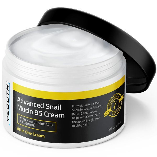 YEOUTH Advanced Snail Mucin Moisturizer Face Cream 95%, Anti Aging Snail Cream for Face Moisturizer 4oz