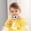 AmazingM Baby Food Grade Silicone Sports Shape Teether Toy with Pacifier Clip Holder,Teething Pain Relief Toys Gift Set for 3 Months+ Boys and Girls,Freezer Safe,BPA Free (Soccer)