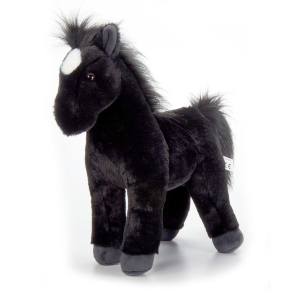 The Petting Zoo Standing Black Horse Stuffed Animal Plushie, Gifts for Kids, Wild Onez Barnyard Animals, Black Horse Plush Toy, 12 inches