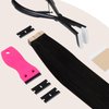 WENNALIFE Tape Remover Scraper Tool Plastic Razor Blade Scraper with 10 Replacement Blades & 6 Tape Tabs Hot Pink Plastic Scraper Tool Non Scratch Tape in Extensions tool Adhesive Remover for Cleaning