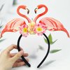 Hawaiian Party Headband Flamingo Hair Hoop Flowers Head Boppers Headwear Tropical Party Decorations Aloha Luau Party Decor Floral Hair Supplies Blossom Summer Beach Hair Accessories for Adult Kids1PCS
