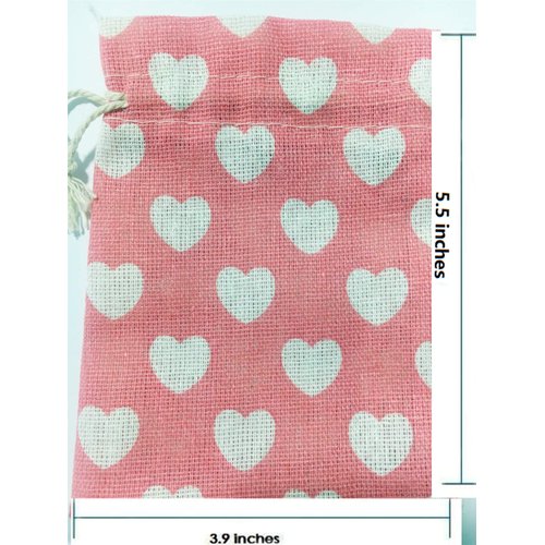 Autupy 24 Packs 5.5 x 3.9 Inch Heart Burlap Drawstring Bags Gift Bags Packing Storage Linen Jewelry Pouches Sacks for Valentine's Day Wedding Party Shower Birthday Thanksgiving Halloween