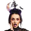 Fashey Halloween Light Up Headband LED Lighting Moon Headbands Black Rose Hairband Festival Witch Costume Hair Accessories for Women and Girls