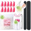 AZUREBEAUTY Nail Polish Gel Remover Tools Kit with 10 ml Cuticle Oil 10 PCS Nail Clips 150ml Remover Bottle Nail Remover Cotton Balls Cuticle Pusher Peeler Brush Nail File Buffer Comprehensive Tools