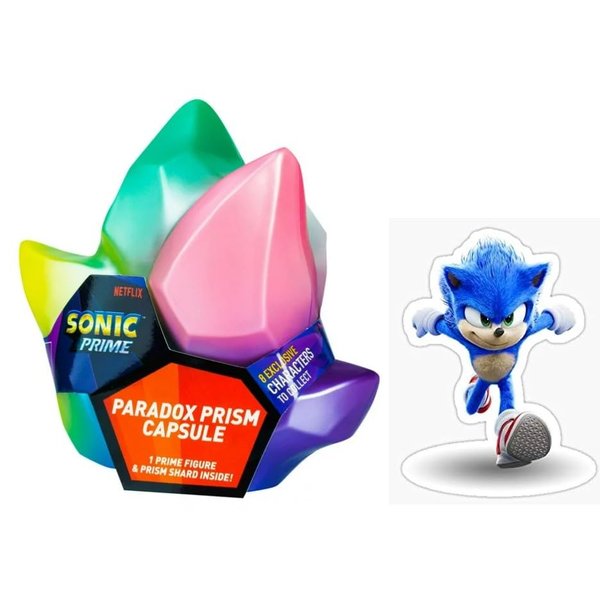 Sonic The Hedgehog Prime Paradox Prism, 1 Capsule Crystal Blind Box Plus Bonus Sticker Bundle