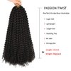 Passion Twist Hair 14inch Water Wave Synthetic Black Curly Braids for Passion Twist Goddess Locs Short Bohemian Curl Crochet Braiding Hair Extensions For Woman Girls(14inch, 1B)