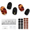 ADORA COUTURE Semi Cured Gel Nail Strips Fall | 30pcs Uv Gel Nail Stickers with Uv Light | Brown Orange Black Nail Wrap | Fall Nail Art Gel Stickers for Nails Uv Light (Tortoise)