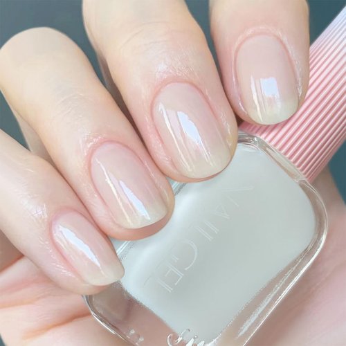 COSMOO 12ML Milky White Quick Dry Nail Polish, Jelly White Nail Lacquer for Nail Art Varnish